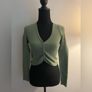 KENDALL & KYLIE Women's Green Crop-top